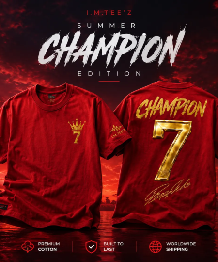 Champion 7 Premium Red Oversized T-Shirt – Limited Edition