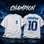 Champion 10 Premium White Oversized T-Shirt – Legend Edition