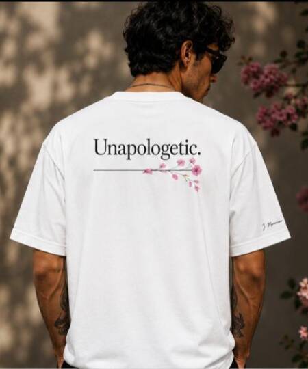 Unapologetic White Typography Oversized T-Shirt