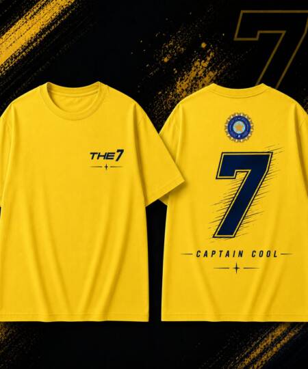 "THE 7 CAPTAIN COOL" Cricket Inspired Premium Graphic T-Shirt