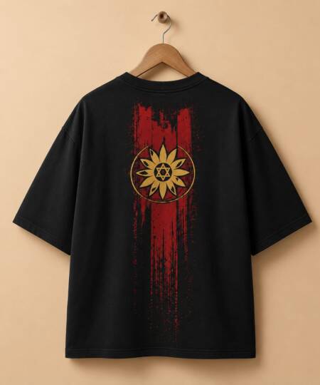 "SHAKTIMAAN" Nostalgia Collection Oversized Graphic T-Shirt – Design 2 (Black)