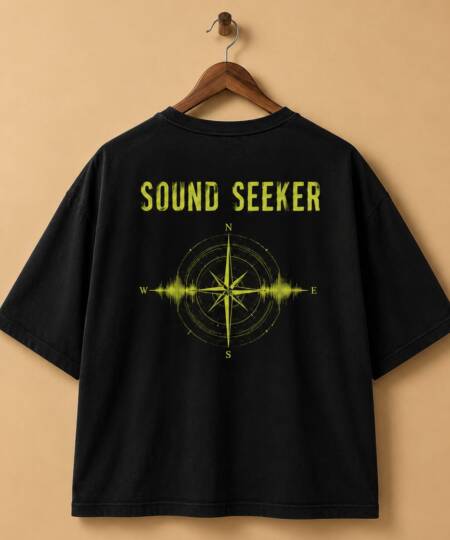 "SOUND SEEKER" Premium Cotton Graphic Oversized T-Shirt – Musicians' Wardrobe Collection