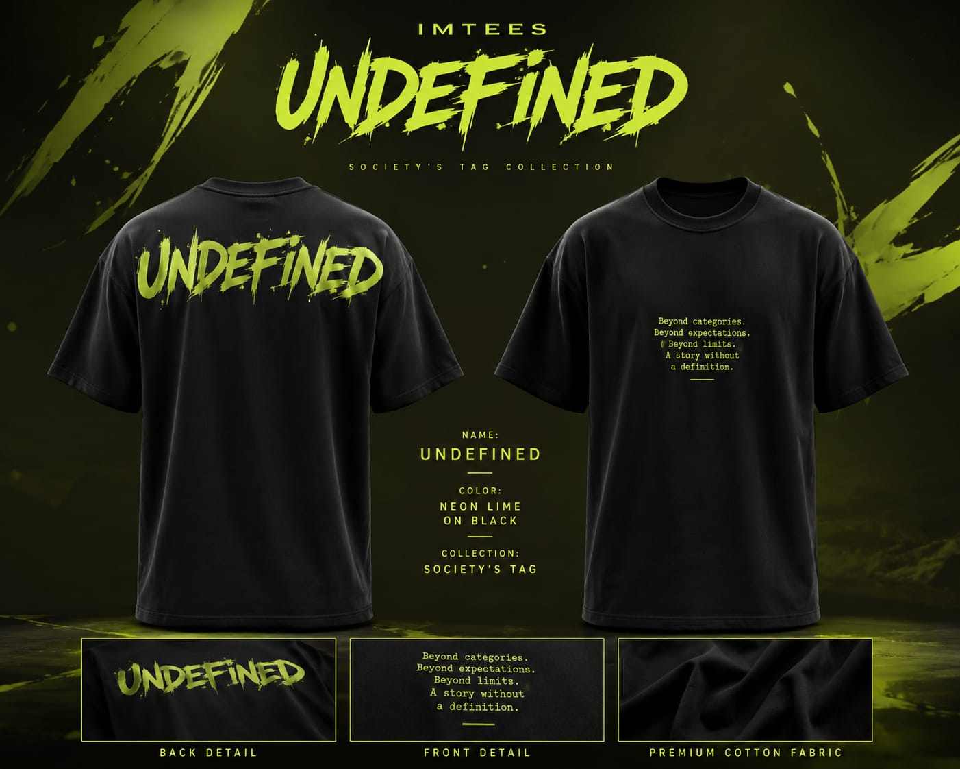 "UNDEFINED" Premium Graphic T-Shirt - Image 3