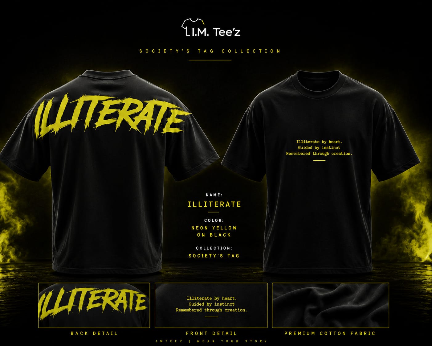 "ILLITERATE" Premium Graphic T-Shirt - Image 3
