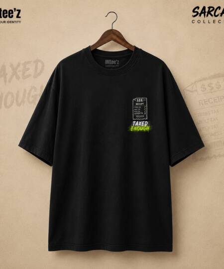 Taxed Enough Oversized Black T-Shirt