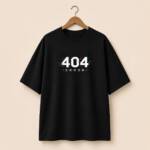 404 Error Glitch Oversized Black T-Shirt