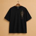 Royal Knife Dagger Oversized Black T-Shirt