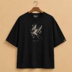 Sky Fly Swallow Bird Oversized Black T-Shirt