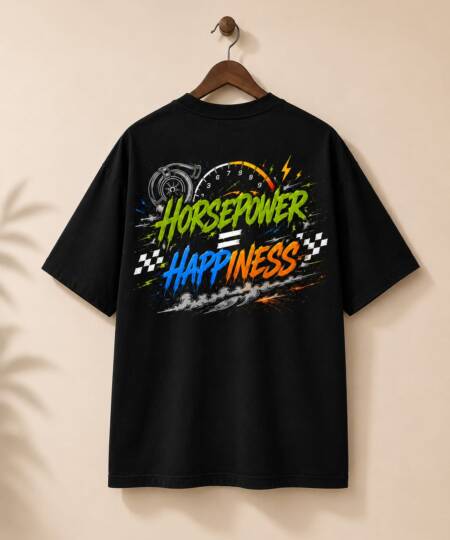 "HORSEPOWER = HAPPINESS" Premium Graphic T-Shirt