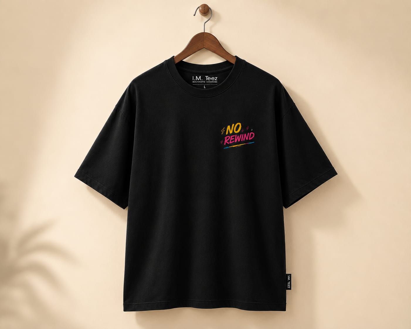 "NO REWIND CASSETTE" Graphic Premium T-Shirt - Image 2